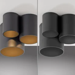 PURE Loftlamper > LED-loftlampe til badeværelset Point, sort, længde 18 cm, 3 lyskilder