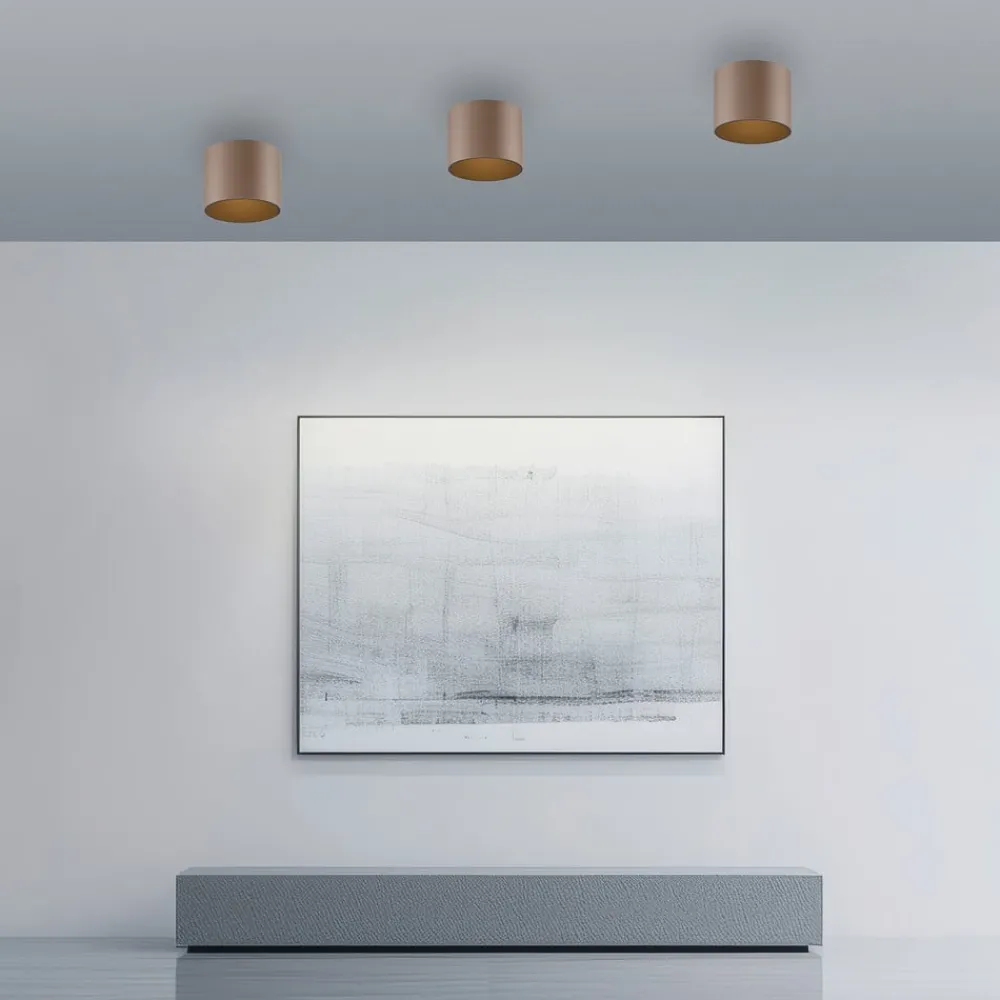 PURE Loftlamper > LED-loftlampe til badeværelset Point, bronzefarvet, Ø 18 cm, IP44