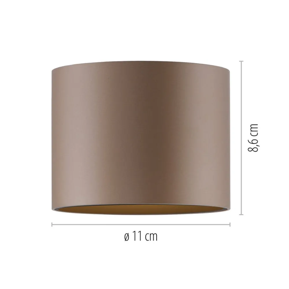PURE Loftlamper > LED-loftlampe til badeværelset Point, bronzefarvet, Ø 18 cm, IP44