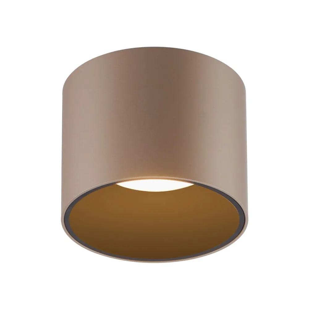 PURE Loftlamper > LED-loftlampe til badeværelset Point, bronzefarvet, Ø 18 cm, IP44