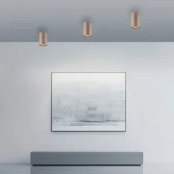 PURE Loftlamper > LED-loftlampe til badeværelset Point, bronzefarvet, Ø 6 cm, IP44