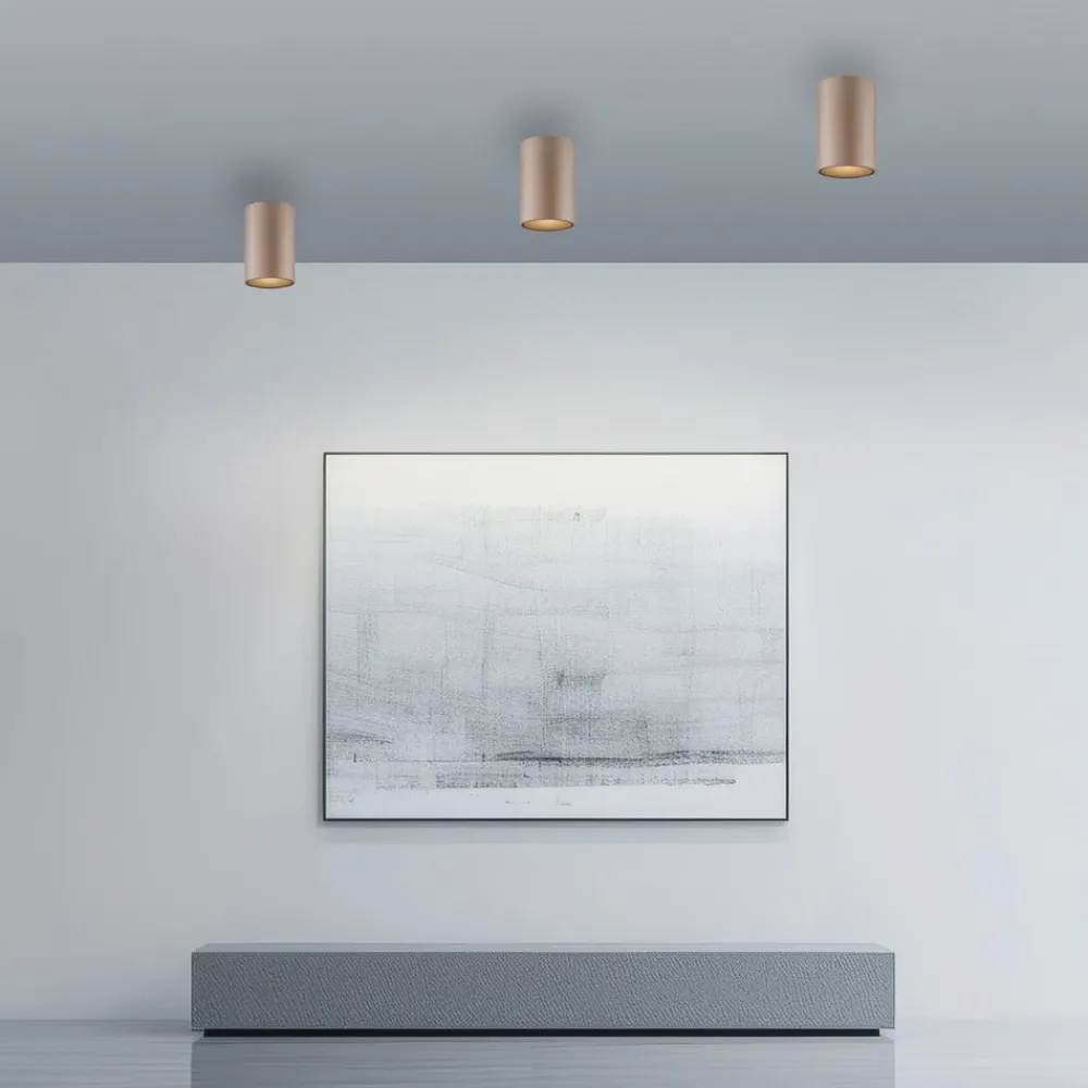 PURE Loftlamper > LED-loftlampe til badeværelset Point, bronzefarvet, Ø 6 cm, IP44