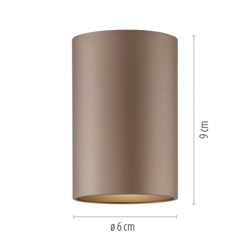 PURE Loftlamper > LED-loftlampe til badeværelset Point, bronzefarvet, Ø 6 cm, IP44