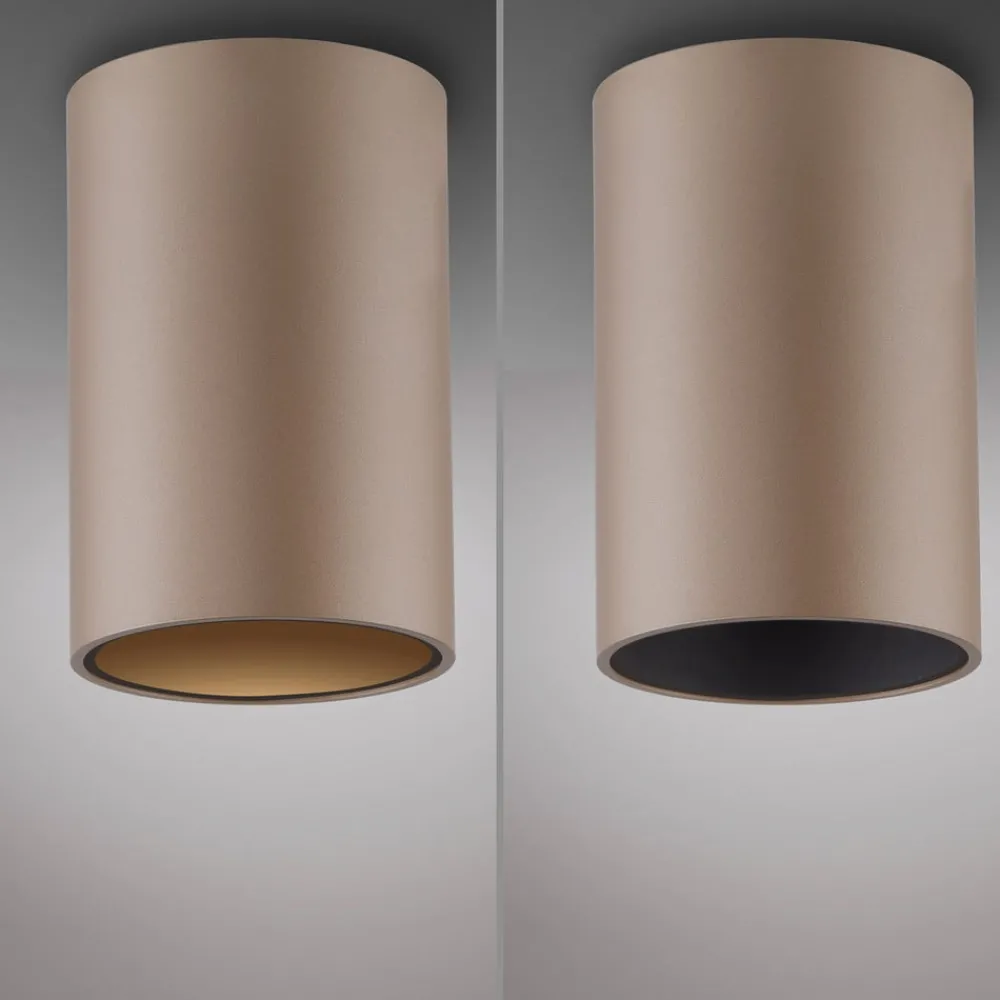 PURE Loftlamper > LED-loftlampe til badeværelset Point, bronzefarvet, Ø 6 cm, IP44