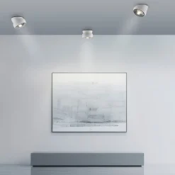 Loftlamper|Loftlamper ^ PURE LED-loftspot Move, hvid, Ø 12 cm, metal/glas