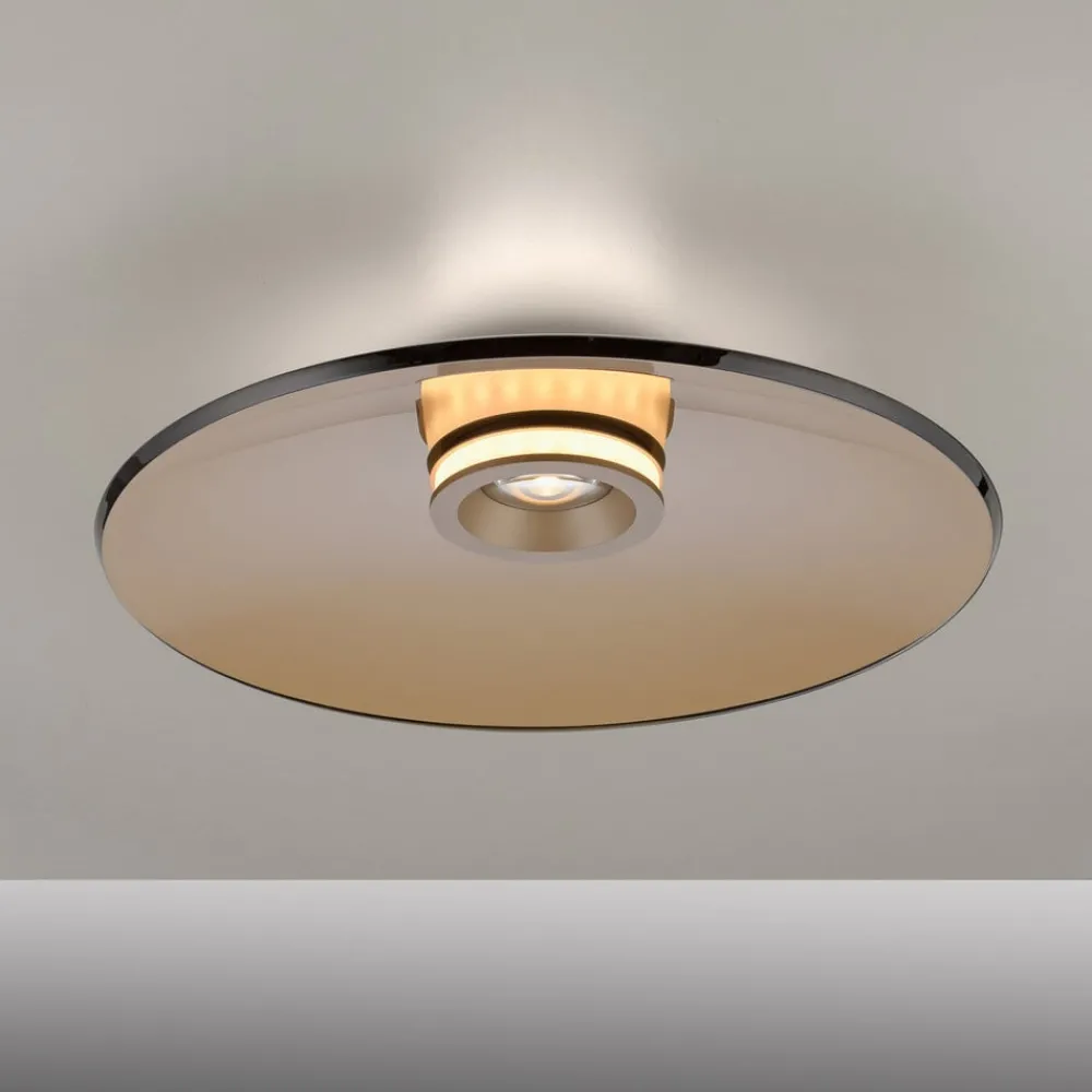 PURE Loftlamper|Loftlamper > loftlampe Moon, bronze, Ø 50 cm, glas/aluminium
