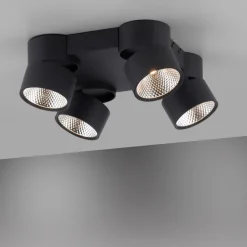 Loftlamper ^ PURE Nola LED-loftlampe, 4 lyskilder, sort