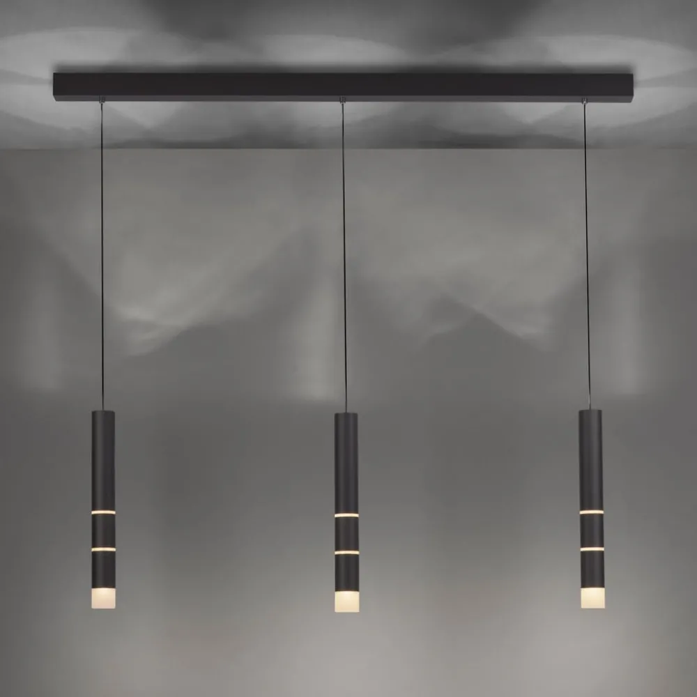 PURE Pendellamper > Vega LED-hængelampe, 3 cylindere, sort