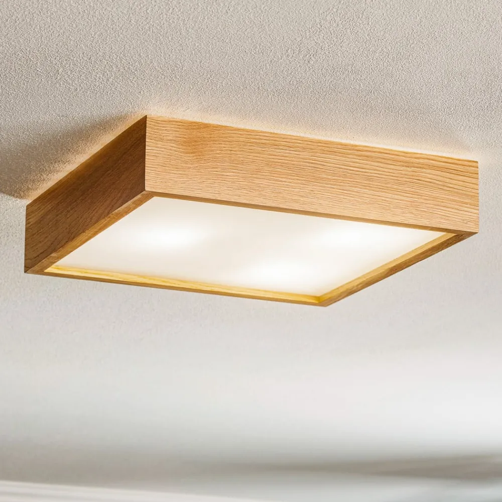 TEMAR LIGHTING Loftlamper > Quatro DR loftlampe med træramme, 38,5 cm