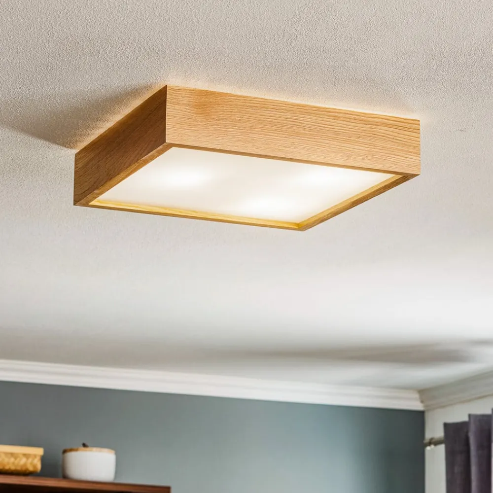 TEMAR LIGHTING Loftlamper > Quatro DR loftlampe med træramme, 38,5 cm