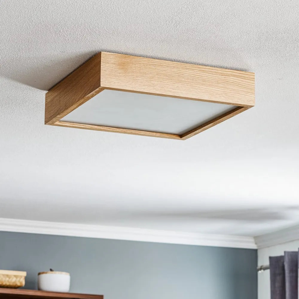 TEMAR LIGHTING Loftlamper > Quatro DR loftlampe med træramme, 38,5 cm