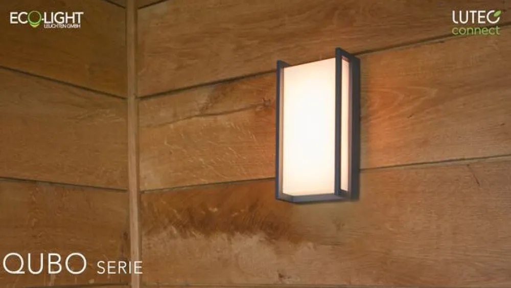 Væglamper ^ LUTEC connect Qubo udendørs LED-væglampe, RGBW smart styring