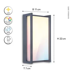 Væglamper ^ LUTEC connect Qubo udendørs LED-væglampe, RGBW smart styring