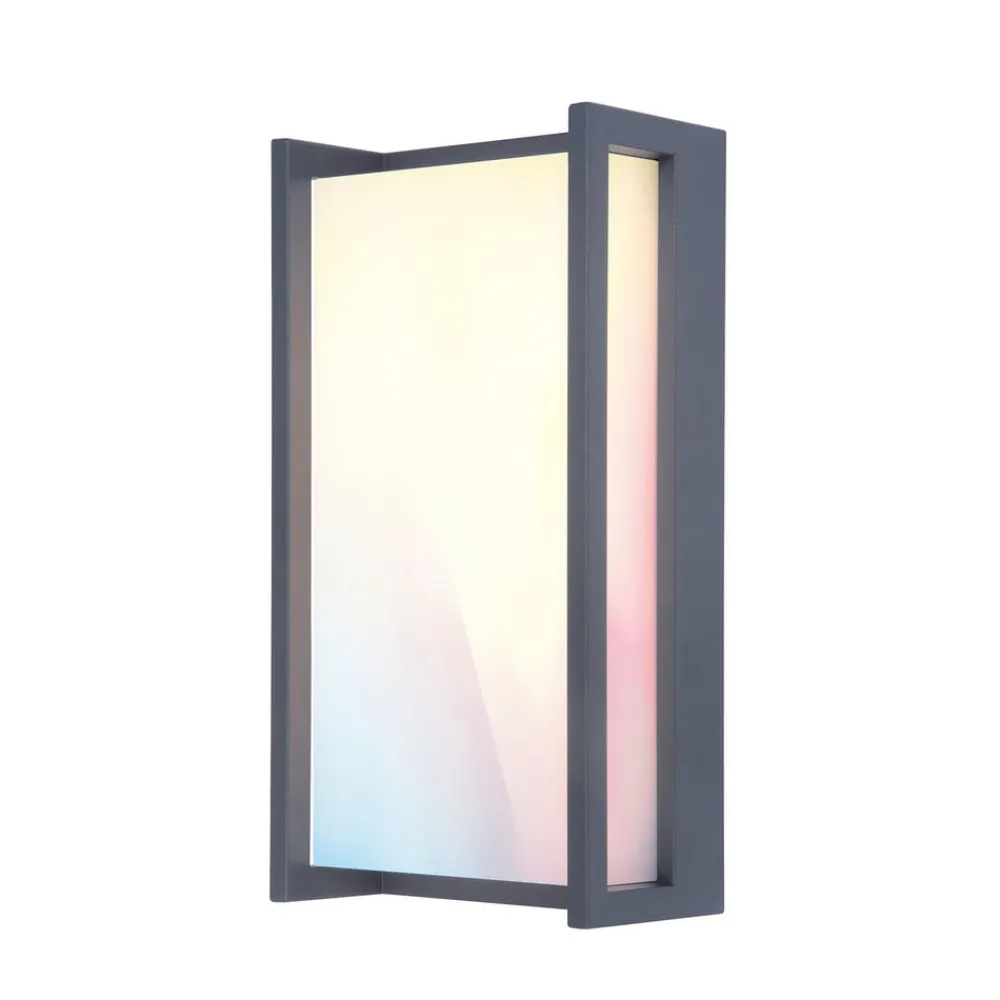 Væglamper ^ LUTEC connect Qubo udendørs LED-væglampe, RGBW smart styring