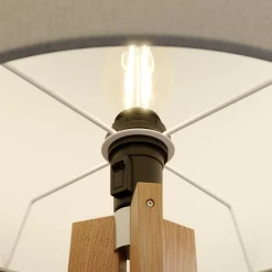 Gang|Gulvlamper ^ Quitani gulvlampe Nida, træramme, hvid skærm