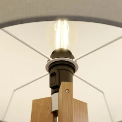 Gang|Gulvlamper ^ Quitani gulvlampe Nida, træramme, hvid skærm