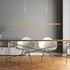 Quitani Pendellamper|Pendellamper > LED-pendellampe Tolu, længde 119 cm, messing