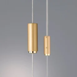Quitani Pendellamper|Pendellamper > LED-pendellampe Tolu, længde 119 cm, messing