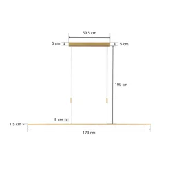 Pendellamper|Pendellamper ^ Quitani LED-pendellampe Tolu, længde 179 cm, messing