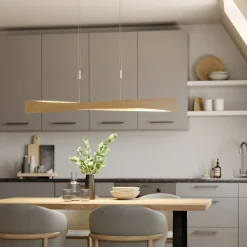 Pendellamper|Pendellamper ^ Quitani LED-pendel Lian, egetræ