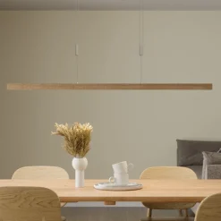 Pendellamper ^ Quitani LED-pendel Nora, eg natur, længde 118 cm