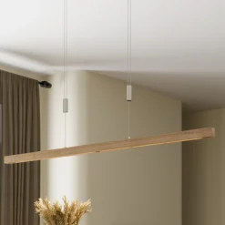 Pendellamper ^ Quitani LED-pendel Nora, eg natur, længde 118 cm