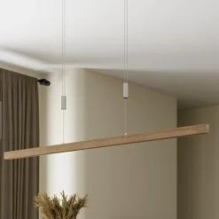 Pendellamper ^ Quitani LED-pendel Nora, eg natur, længde 118 cm