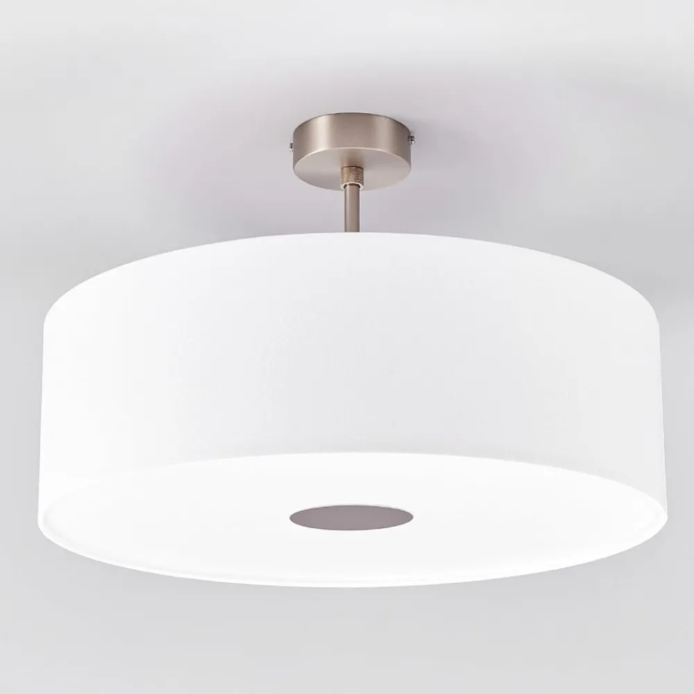 Quitani Loftlamper > -loftslampe Gala, Ø 50 cm, chintz-hvid