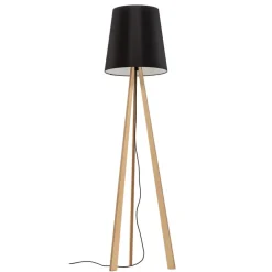 Quitani Gulvlamper|Gulvlamper > trebenet gulvlampe Jata, træchintz, sort