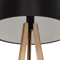 Quitani Gulvlamper|Gulvlamper > trebenet gulvlampe Jata, træchintz, sort