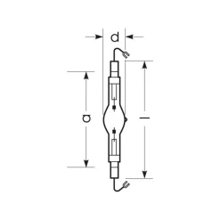 Metal-Damppærer ^ Radium Halogen-metaldamppære K12s 1000W HRI-TS NDL/S
