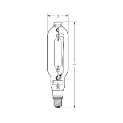 Metal-Damppærer ^ Radium Halogen-metaldamppære E40 2050W HRI-T D klar