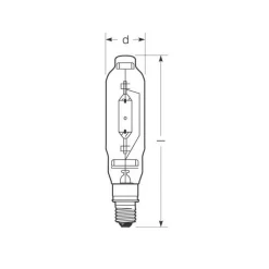Metal-Damppærer ^ Radium Halogen-metaldamppære E40 2050W HRI-T D/I klar
