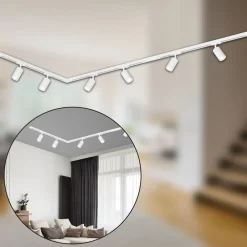 Briloner Skinnesystem > RAIL 230 V skinnesystem, hvid, 6 spots 2,25 m hjørnestik