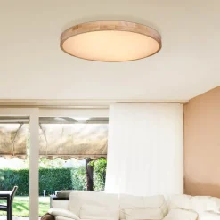 Globo Loftlamper|Loftlamper > Rainer LED-loftlampe, Ø 80 cm, træ-effekt, metal, CCT