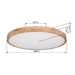 Globo Loftlamper|Loftlamper > Rainer LED-loftlampe, Ø 80 cm, træ-effekt, metal, CCT