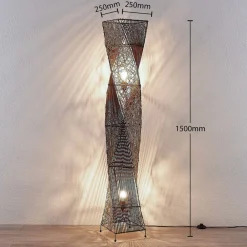Lindby Gulvlamper|Gulvlamper > Rattan gulvlampe Kassia til hyggebelysning