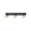Freelight Loftlamper|Loftlamper > Razza loftspot, sort/guld, længde 61 cm, 3-lys.