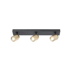 Freelight Loftlamper|Loftlamper > Razza loftspot, sort/guld, længde 61 cm, 3-lys.