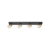 Loftlamper|Loftlamper ^ Freelight Razza loftspot, sort/guld, længde 82 cm, 4-lys.