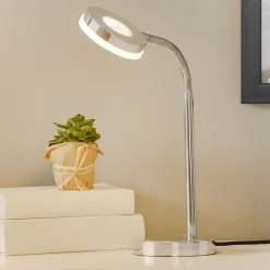 Reality Leuchten Arbejdsrum/Kontor|Bordlamper > Rennes LED-bordlampe, kromfarvet, højde 40 cm