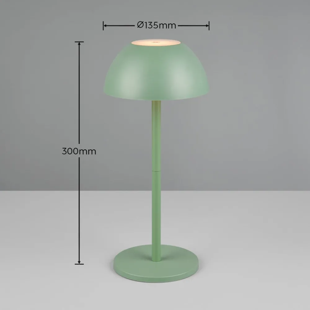 Reality Leuchten Dekorationsbelysning|Terrassebelysning > Ricardo LED genopladelig bordlampe, grøn, højde 30 cm, plast