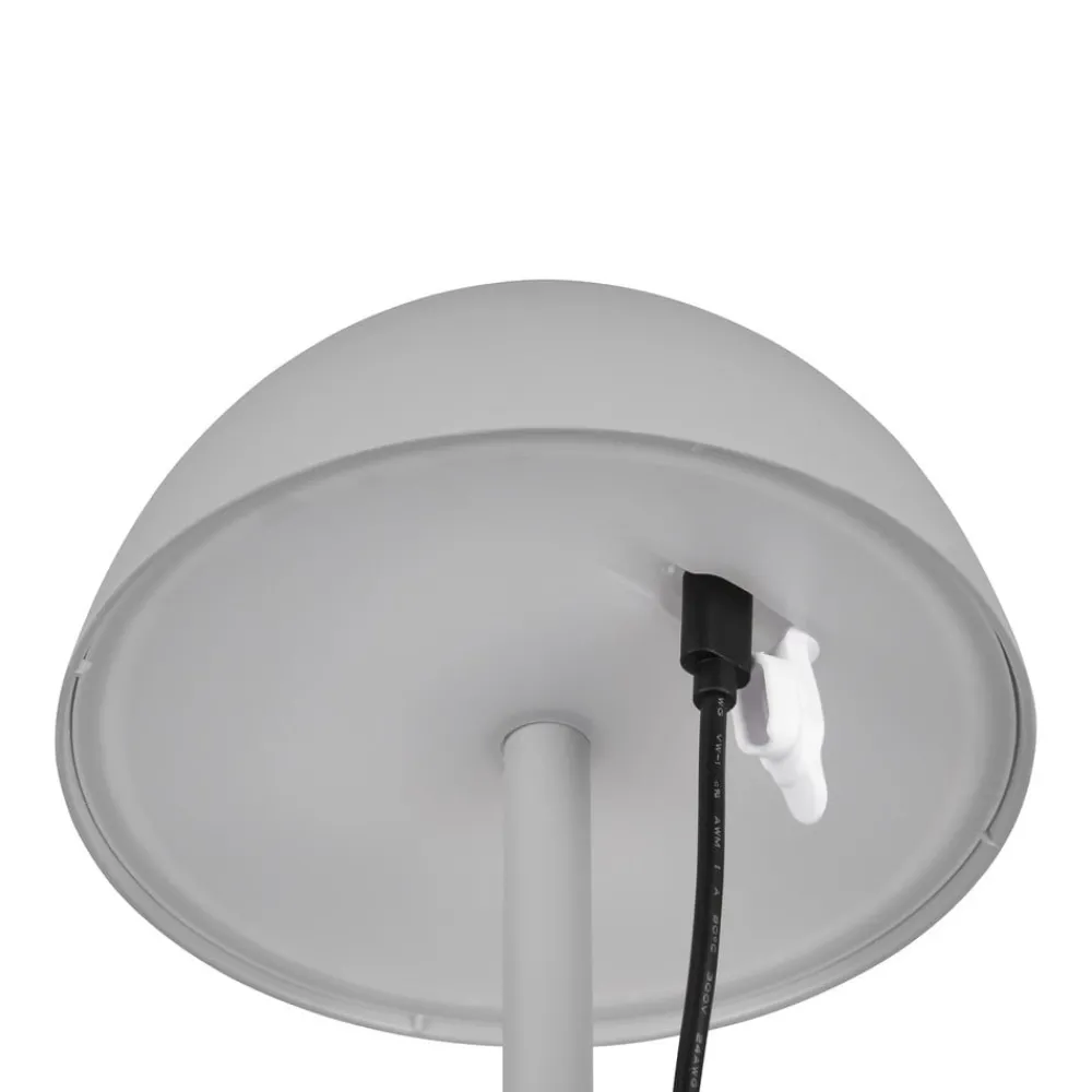 Dekorationsbelysning|Terrassebelysning ^ Reality Leuchten Ricardo LED genopladelig bordlampe, grå, højde 30 cm, plast