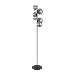 Globo Gulvlamper > Riha gulvlampe, højde 155 cm, sort/røgfarvet, 6 lyskilder.