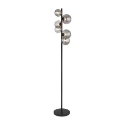 Globo Gulvlamper > Riha gulvlampe, højde 155 cm, sort/røgfarvet, 6 lyskilder.