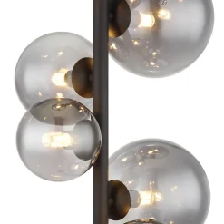 Globo Gulvlamper > Riha gulvlampe, højde 155 cm, sort/røgfarvet, 6 lyskilder.