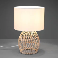 Reality Leuchten Bordlamper > Rike bordlampe, rattanstel og stofskærm