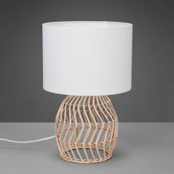 Reality Leuchten Bordlamper > Rike bordlampe, rattanstel og stofskærm