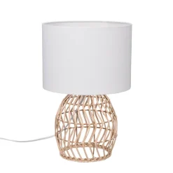 Reality Leuchten Bordlamper > Rike bordlampe, rattanstel og stofskærm
