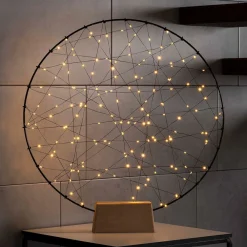 Julepynt ^ Konstsmide Christmas Ring indendørs LED-dekorationslampe, metalsilhuet